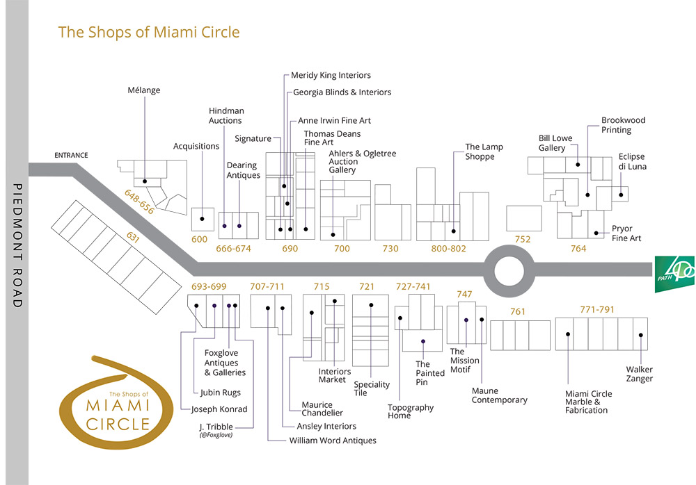 Map of Shops of Miami Circle